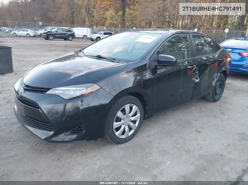 2T1BURHE4HC791491 2017 Toyota Corolla Le