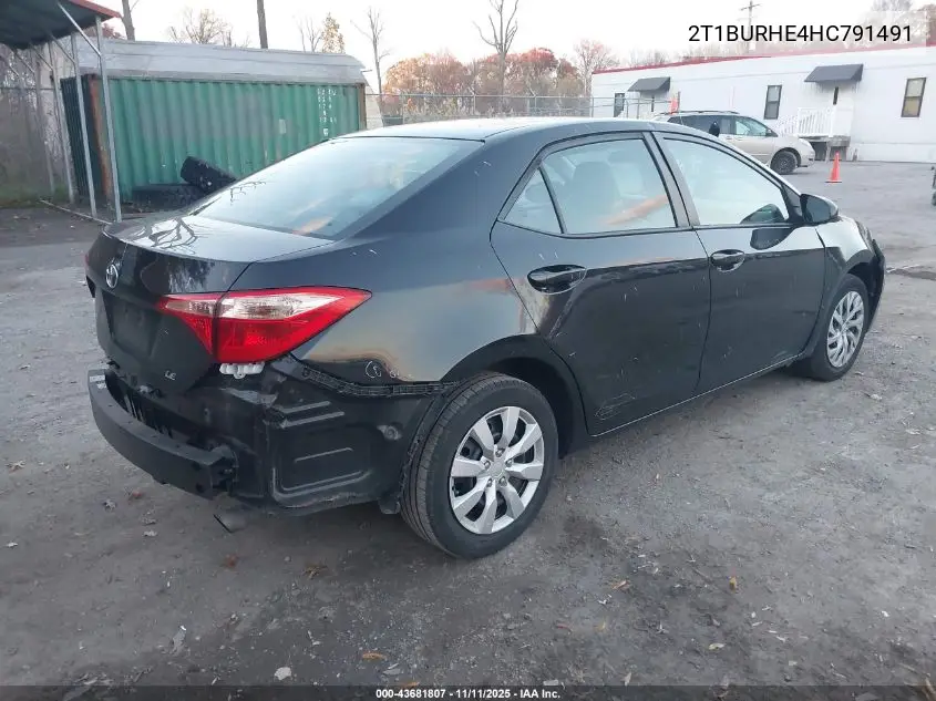 2T1BURHE4HC791491 2017 Toyota Corolla Le