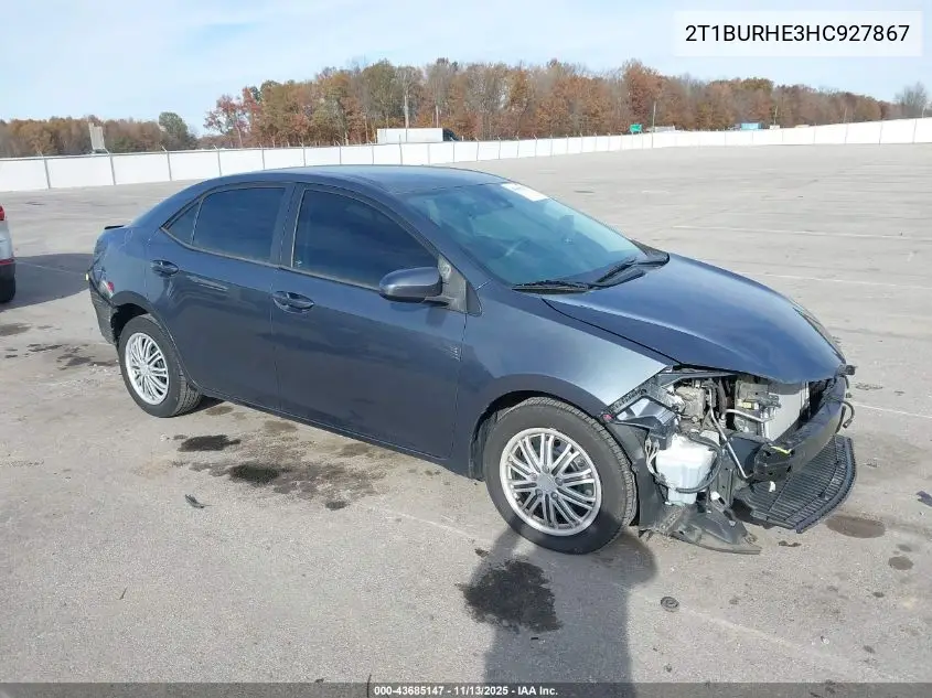 2T1BURHE3HC927867 2017 Toyota Corolla Le