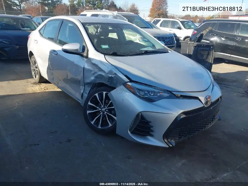 2T1BURHE3HC818812 2017 Toyota Corolla Se