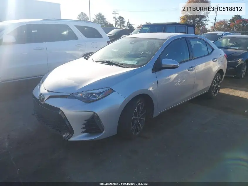 2T1BURHE3HC818812 2017 Toyota Corolla Se