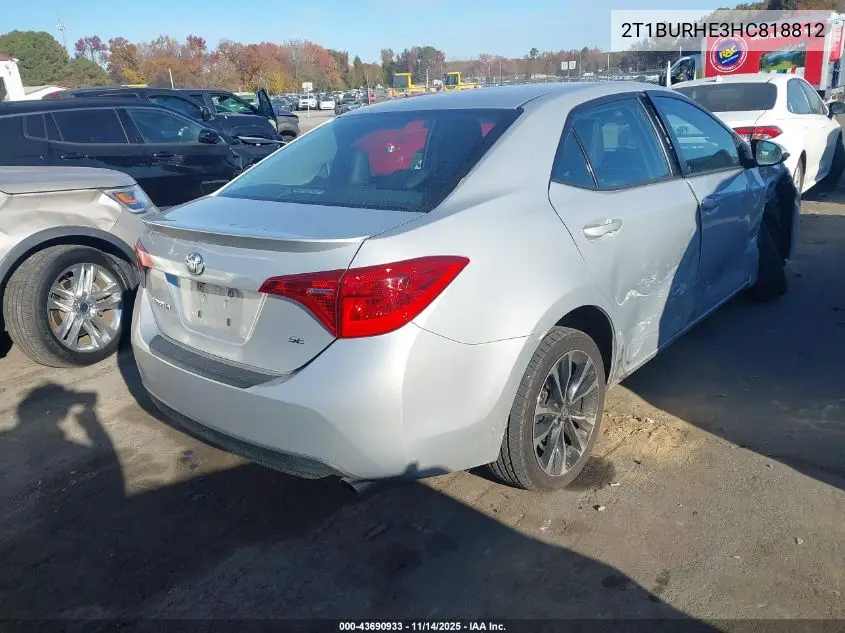 2T1BURHE3HC818812 2017 Toyota Corolla Se