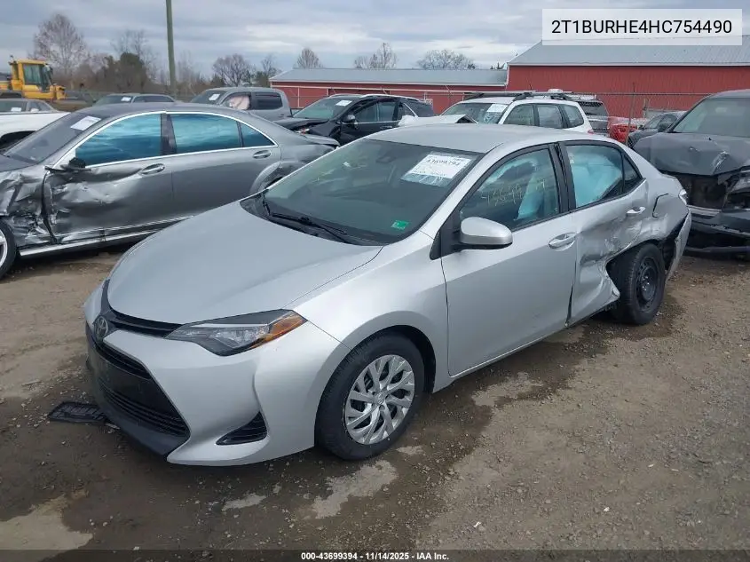 2T1BURHE4HC754490 2017 Toyota Corolla Le