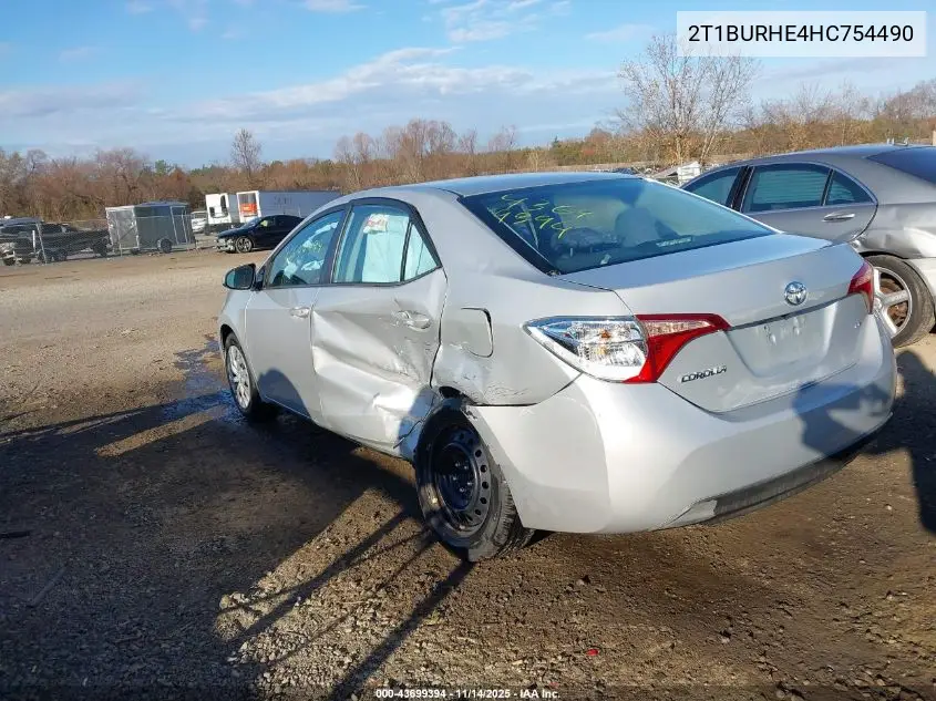 2T1BURHE4HC754490 2017 Toyota Corolla Le