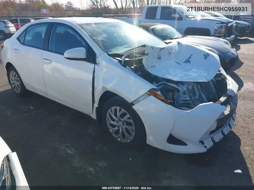 2T1BURHE5HC955931 2017 Toyota Corolla Le