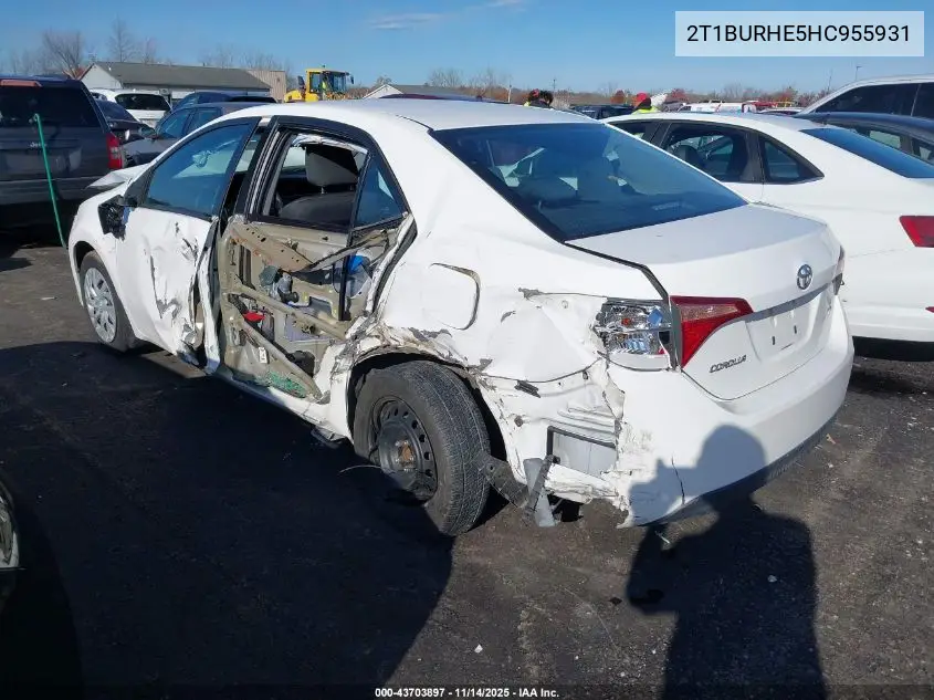 2T1BURHE5HC955931 2017 Toyota Corolla Le