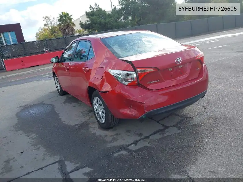 5YFBURHE9HP726605 2017 Toyota Corolla Le