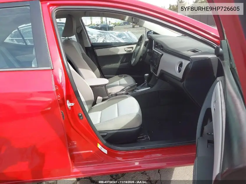 5YFBURHE9HP726605 2017 Toyota Corolla Le