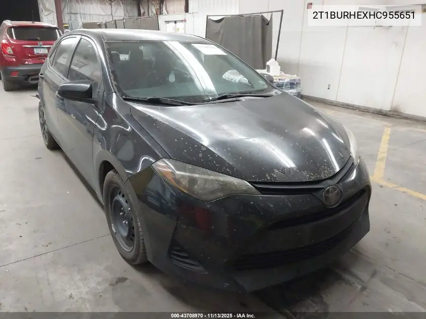 2T1BURHEXHC955651 2017 Toyota Corolla Le