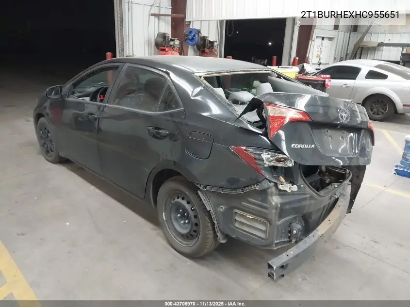 2T1BURHEXHC955651 2017 Toyota Corolla Le