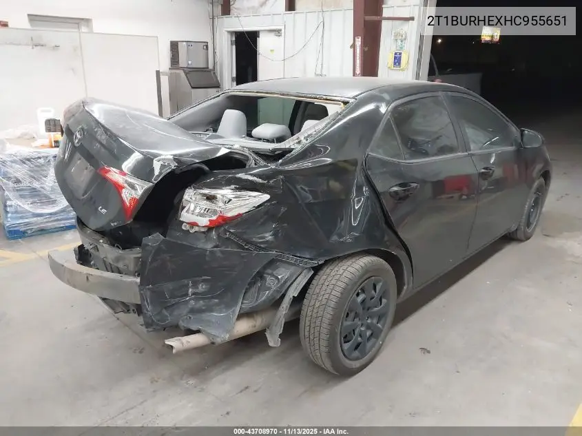 2T1BURHEXHC955651 2017 Toyota Corolla Le