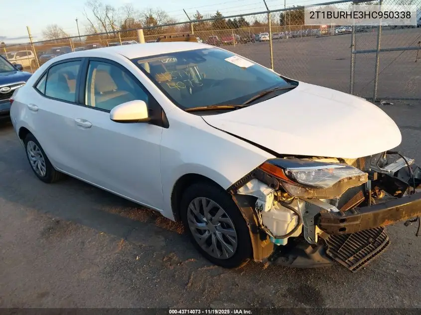 2T1BURHE3HC950338 2017 Toyota Corolla Le