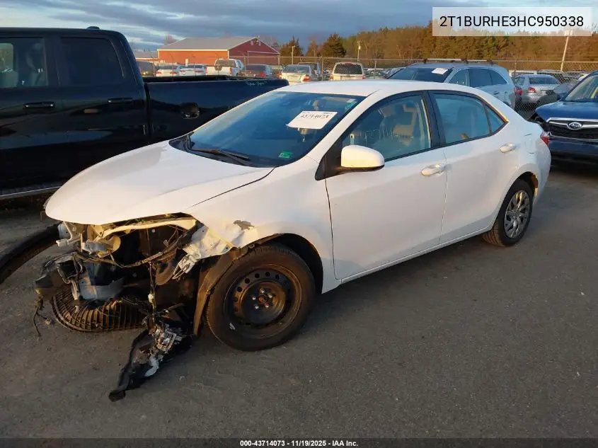 2T1BURHE3HC950338 2017 Toyota Corolla Le