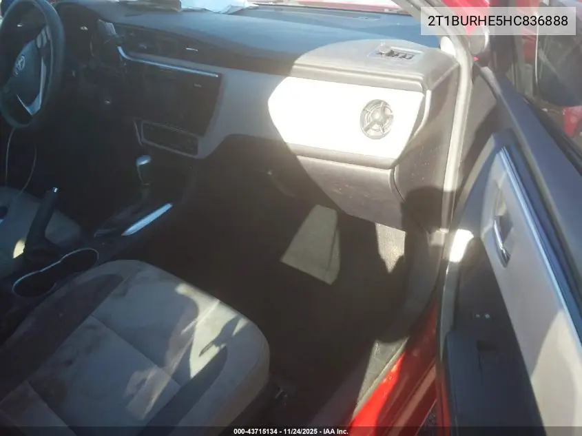 2T1BURHE5HC836888 2017 Toyota Corolla Le