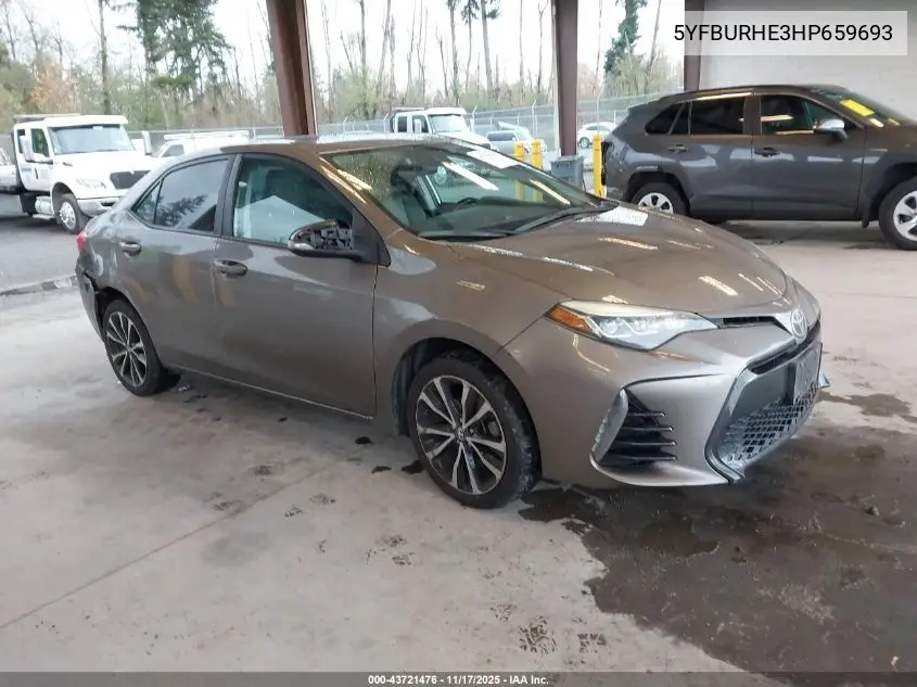 5YFBURHE3HP659693 2017 Toyota Corolla Se