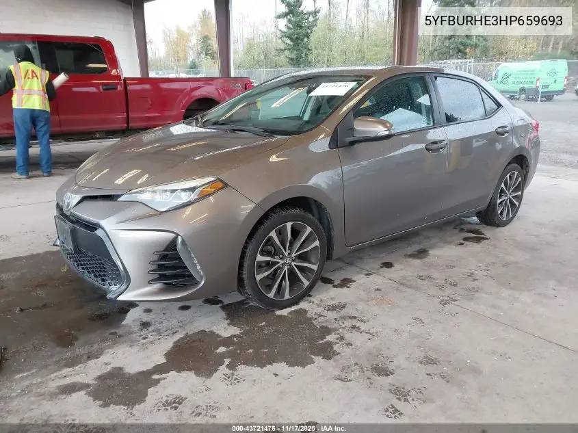 5YFBURHE3HP659693 2017 Toyota Corolla Se