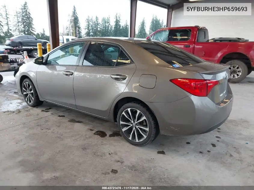 5YFBURHE3HP659693 2017 Toyota Corolla Se