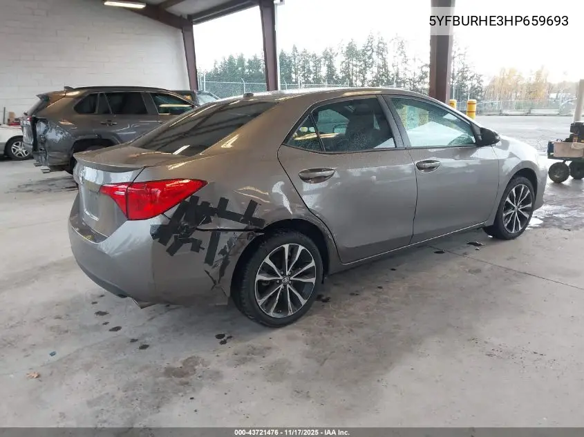 5YFBURHE3HP659693 2017 Toyota Corolla Se