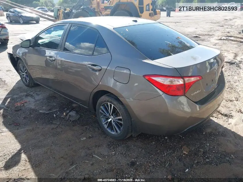 2T1BURHE3HC802593 2017 Toyota Corolla Le