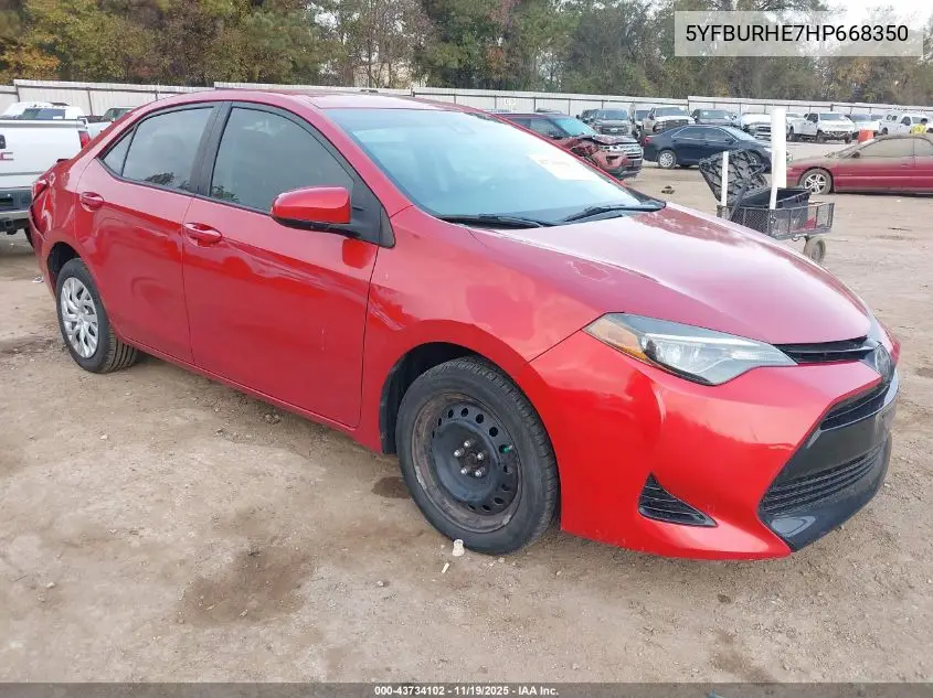 5YFBURHE7HP668350 2017 Toyota Corolla Le