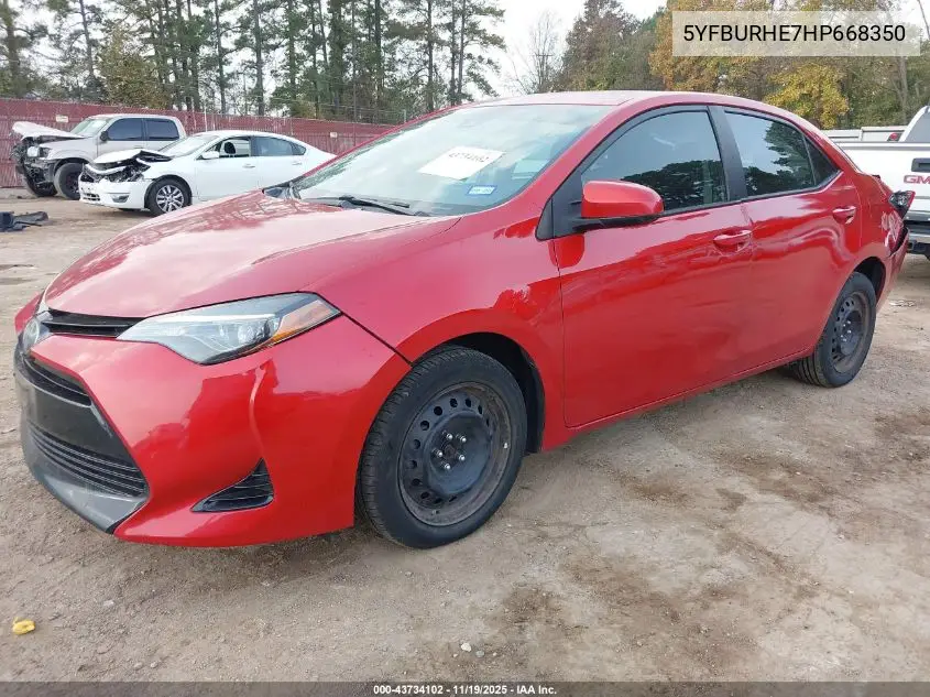 5YFBURHE7HP668350 2017 Toyota Corolla Le