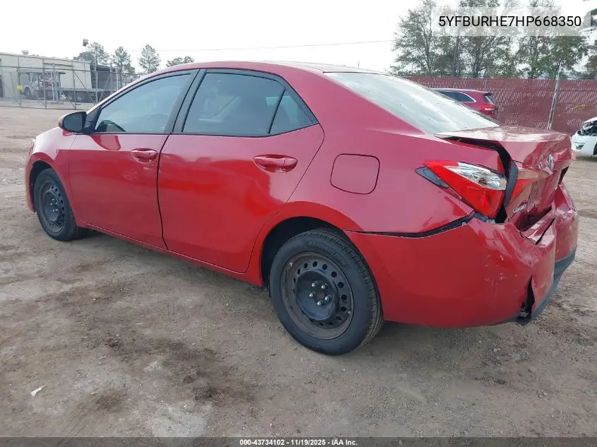 5YFBURHE7HP668350 2017 Toyota Corolla Le