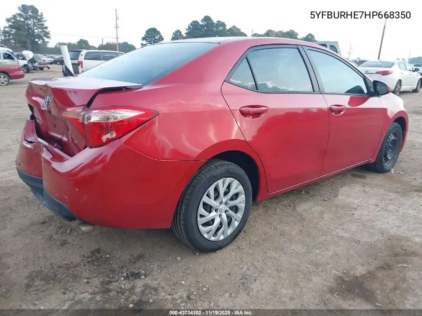 5YFBURHE7HP668350 2017 Toyota Corolla Le