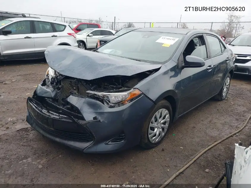 2T1BURHE2HC905620 2017 Toyota Corolla Le