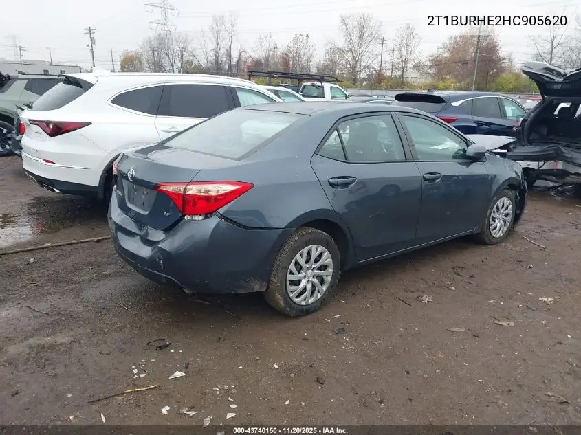 2T1BURHE2HC905620 2017 Toyota Corolla Le
