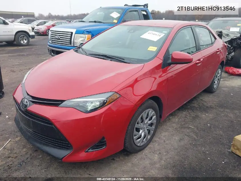 2T1BURHE1HC913546 2017 Toyota Corolla Le