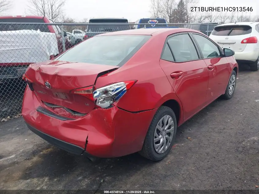 2T1BURHE1HC913546 2017 Toyota Corolla Le