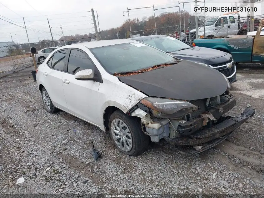 5YFBURHE9HP631610 2017 Toyota Corolla Le