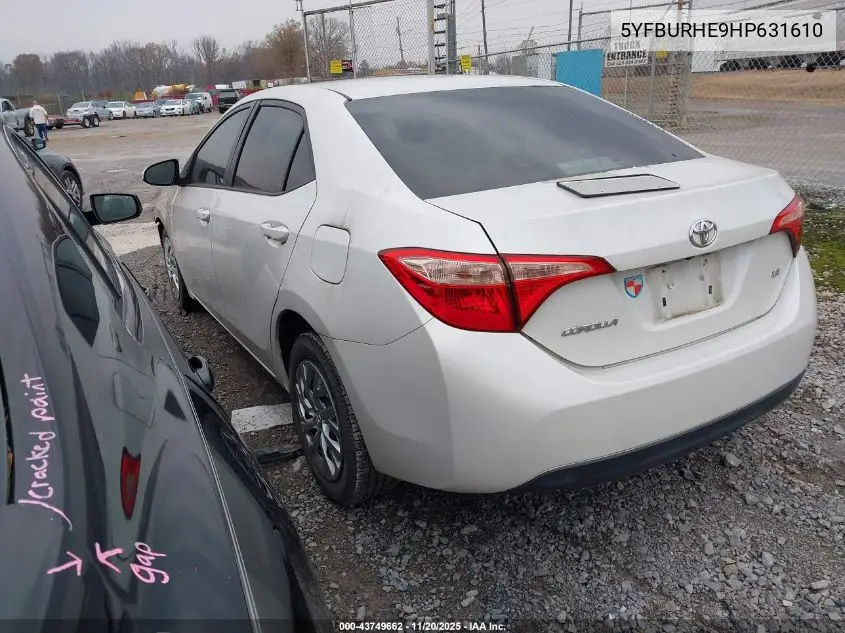 5YFBURHE9HP631610 2017 Toyota Corolla Le