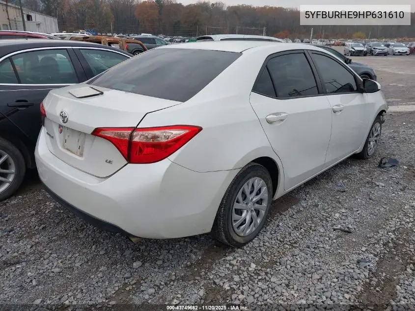 5YFBURHE9HP631610 2017 Toyota Corolla Le