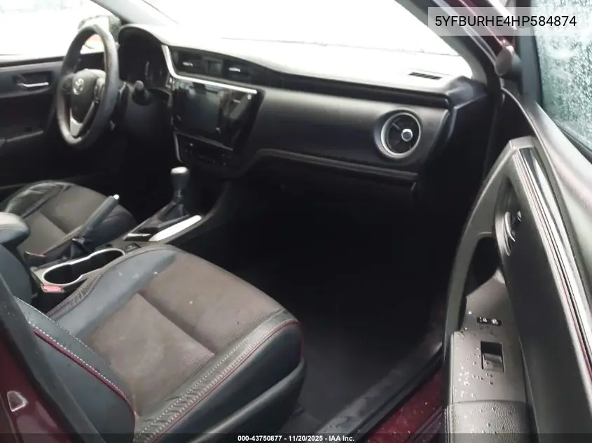 5YFBURHE4HP584874 2017 Toyota Corolla Se Special Edition