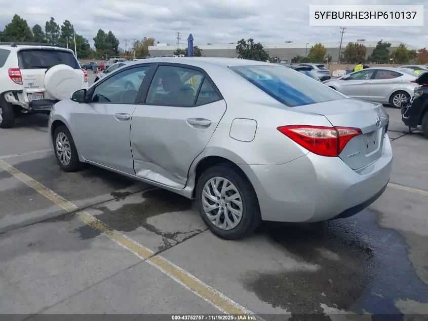 5YFBURHE3HP610137 2017 Toyota Corolla Le