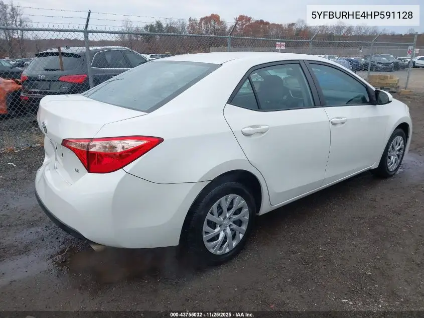 5YFBURHE4HP591128 2017 Toyota Corolla Le
