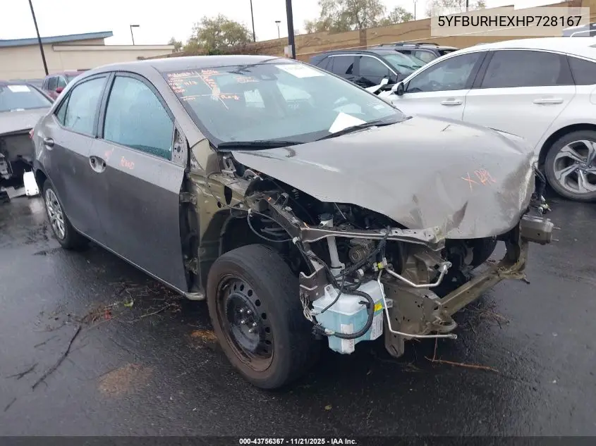 5YFBURHEXHP728167 2017 Toyota Corolla Le