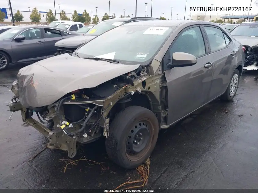 5YFBURHEXHP728167 2017 Toyota Corolla Le