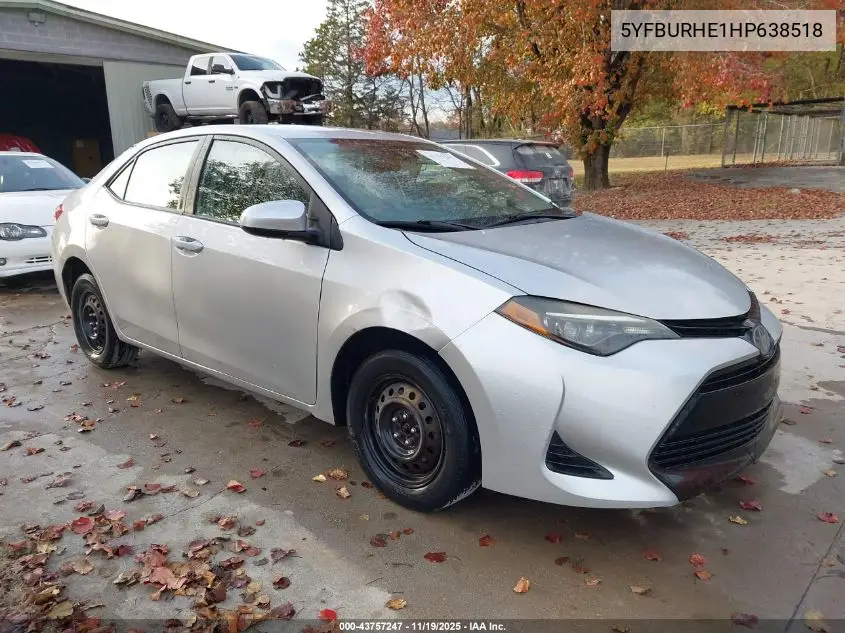 5YFBURHE1HP638518 2017 Toyota Corolla Le