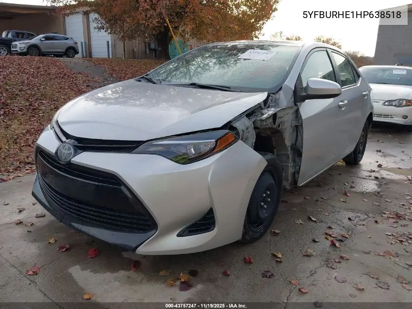 5YFBURHE1HP638518 2017 Toyota Corolla Le