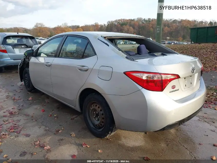 5YFBURHE1HP638518 2017 Toyota Corolla Le