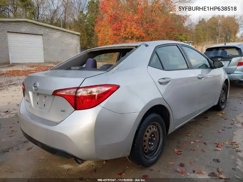 5YFBURHE1HP638518 2017 Toyota Corolla Le