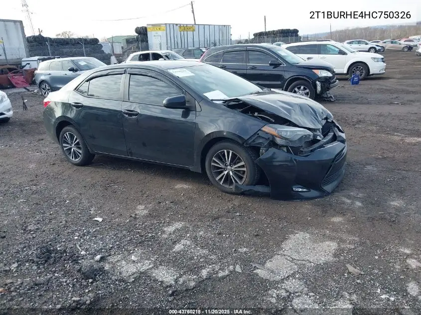 2T1BURHE4HC750326 2017 Toyota Corolla Le