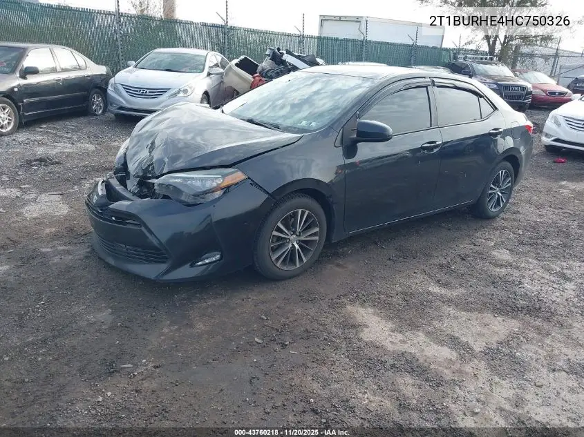 2T1BURHE4HC750326 2017 Toyota Corolla Le