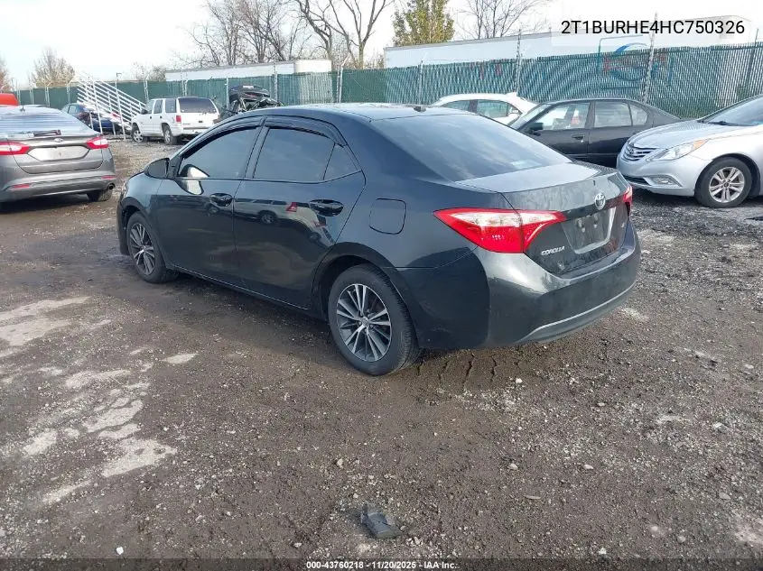 2T1BURHE4HC750326 2017 Toyota Corolla Le