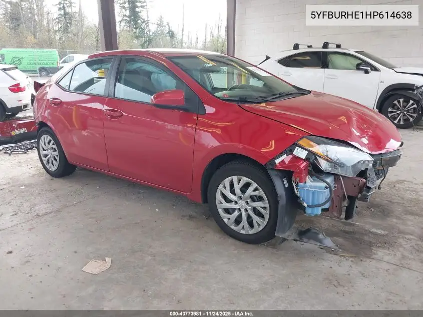 5YFBURHE1HP614638 2017 Toyota Corolla Le