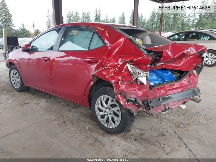 5YFBURHE1HP614638 2017 Toyota Corolla Le