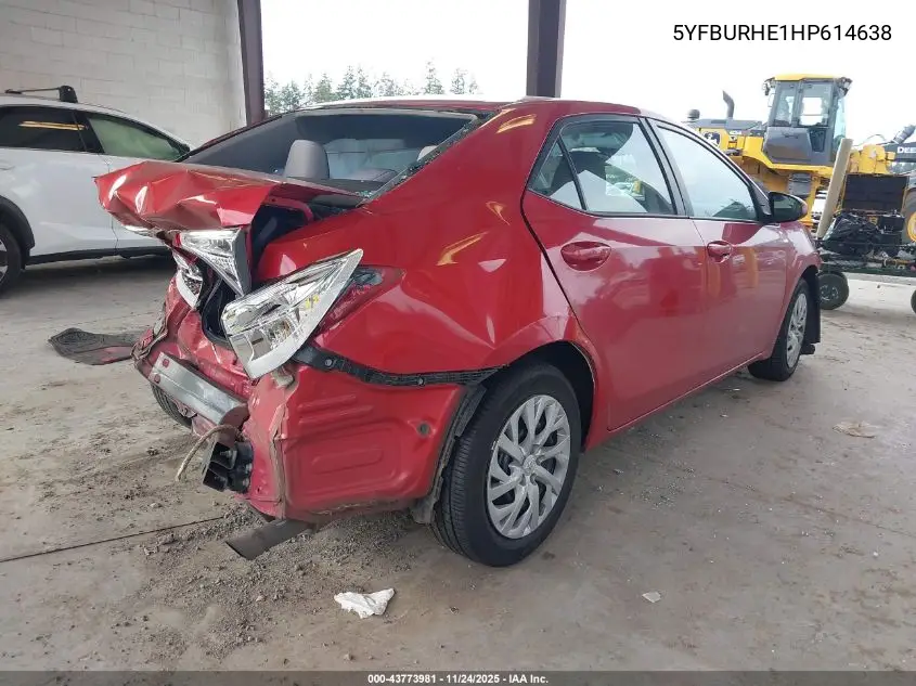5YFBURHE1HP614638 2017 Toyota Corolla Le