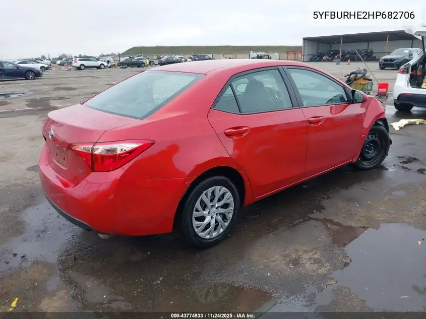 5YFBURHE2HP682706 2017 Toyota Corolla Le
